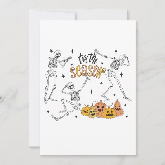 レトロハロウィンTシャツ、ハロウィンスカル 招待状 (正面)