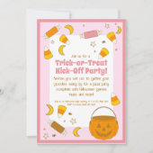 レトロハロウィーンの衣装パーティー、トランクまたは治療 招待状 (正面)