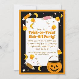 レトロハロウィーンの衣装、トランクまたは治療パーティー 招待状