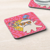 レトロハロウィーンアートプリント コースター (左側)