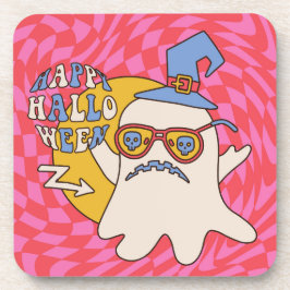 レトロハロウィーンアートプリント コースター