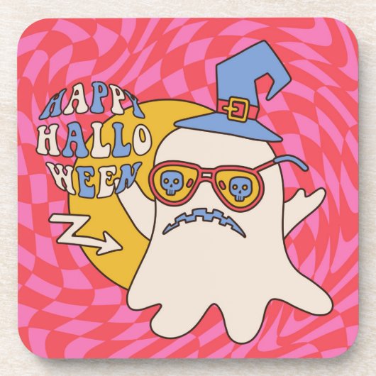 レトロハロウィーンアートプリント コースター (正面)