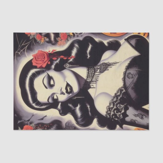 レトロハロウィーンゴシックのピンアップ 薄葉紙 (正面)