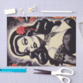 レトロハロウィーンゴシックのピンアップ 薄葉紙 (クラフト)