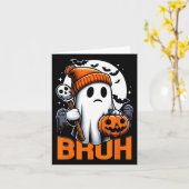 レトロハロウィーンシャ男性へツウィメンズブラ幽霊ハ カード (黄色い花)