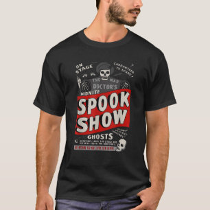 レトロハロウィーンスケルトンホラー映画ミッドナイトスポ Tシャツ