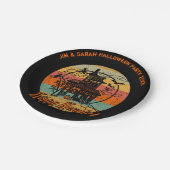 レトロハロウィーンハッピーハインングハ幽霊のよく出るウス ペーパープレート (アングル)