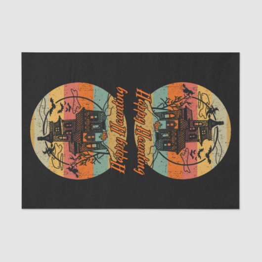 レトロハロウィーンハッピーハインングハ幽霊のよく出るウス 薄葉紙 (正面)