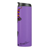 レトロハロウィーンブラックブラセキャットとウィッチハット タンブラー (回転右)