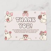 レトロハロウィーンベビーシャワーサンキューカード エンクロージャーカード (正面)