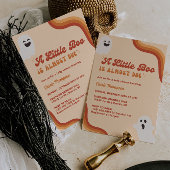 レトロハロウィーンベビーシャワー招待状と幽霊 招待状