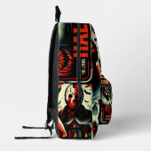 レトロハロウィーンホラーナイト80sスラッシャービベス プリントバックパック (左)