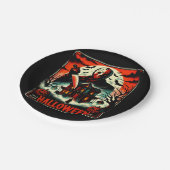 レトロハロウィーンホラーナイト80sスラッシャービベス ペーパープレート (アングル)