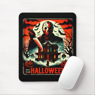 レトロハロウィーンホラーナイト80sスラッシャービベス マウスパッド