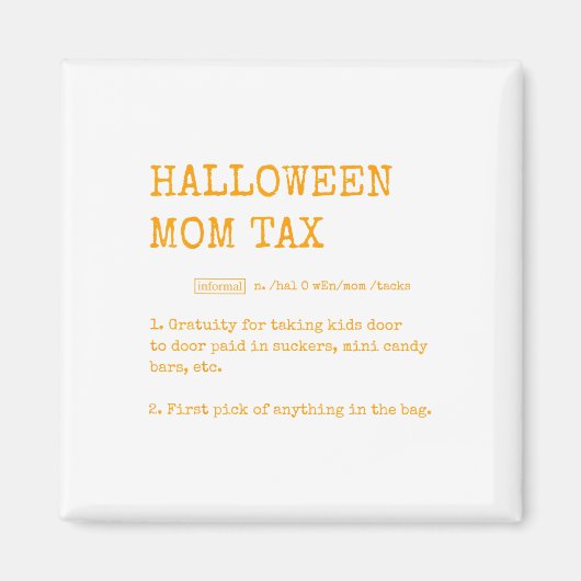 レトロハロウィーンママ税定義トリックまたは治療 マグネット (正面)