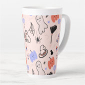 レトロハロウィーンヴィンテージをテーマにしたドードルコーヒーマグ カフェラテマグ (右アングル)