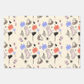 レトロハロウィーンヴィンテージをテーマにしたドードル ラッピングペーパーシート (正面3)