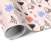 レトロハロウィーンヴィンテージをテーマにしたドードル ラッピングペーパー (ロールコーナー)