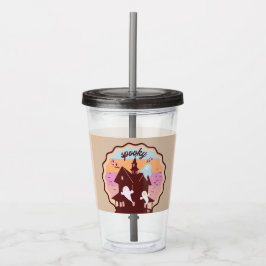 レトロハロウィーン不気味コスメ幽霊のよく出るットハウス幽霊 アクリルタンブラー