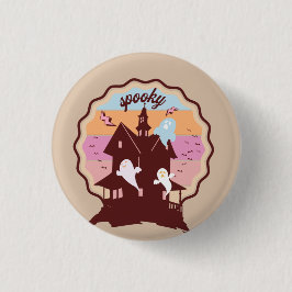 レトロハロウィーン不気味コスメ幽霊のよく出るットハウス幽霊 缶バッジ