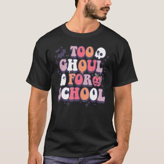 レトロハロウィーン先生グールズグルーヴィスクールトリック Tシャツ (正面)