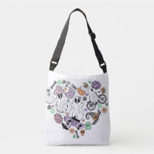 レトロハロウィーン幽霊とカボチャハート形状