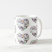 レトロハロウィーン幽霊とカボチャハート形状 コーヒーマグカップ (正面右)