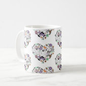 レトロハロウィーン幽霊とカボチャハート形状 コーヒーマグカップ (正面左)