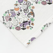 レトロハロウィーン幽霊とカボチャハート形状 フリースブランケット (角)