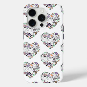 レトロハロウィーン幽霊とカボチャハート形状 iPhone 15 PROケース