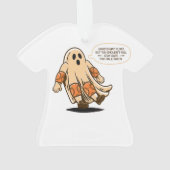 レトロハロウィーン幽霊の安全性 – ステイ・セーフ オーナメント (裏面)