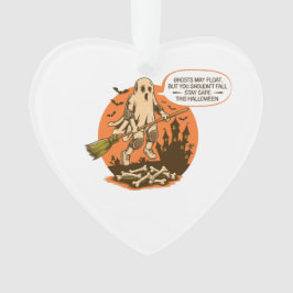 レトロハロウィーン幽霊の安全性 – ステイ・セーフ オーナメント