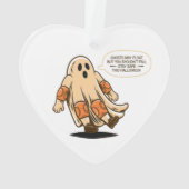 レトロハロウィーン幽霊の安全性 – ステイ・セーフ オーナメント (裏面)