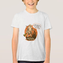 レトロハロウィーン幽霊の安全性 – ステイ・セーフ トライブレンドＴシャツ