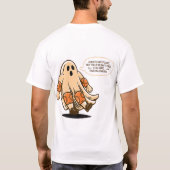 レトロハロウィーン幽霊の安全性 – ステイ・セーフ Tシャツ (裏面)