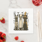 レトロハロウィーン幽霊フランスのブルドッグゴシックPng スタンダードランチョンナプキン (インサイチュ)