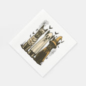 レトロハロウィーン幽霊フランスのブルドッグゴシックPng スタンダードランチョンナプキン (角)