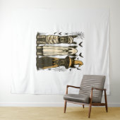 レトロハロウィーン幽霊フランスのブルドッグゴシックPng タペストリー (インサイチュ(横))