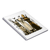 レトロハロウィーン幽霊フランスのブルドッグゴシックPng ノートブック (右側)