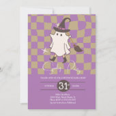 レトロハロウィーン幽霊不気味バースデーパーティー 招待状 (正面)