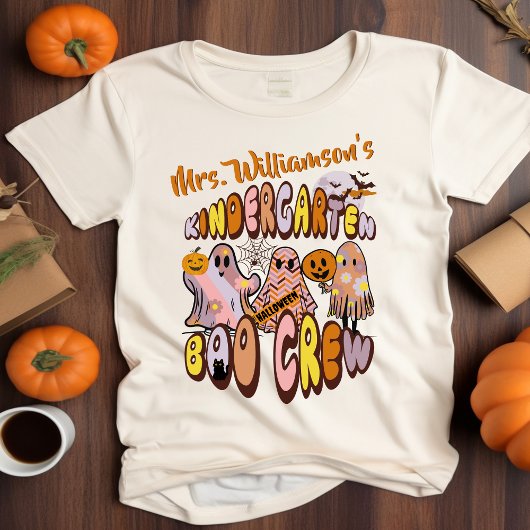 レトロハロウィーン幽霊幼稚園先生名 Tシャツ