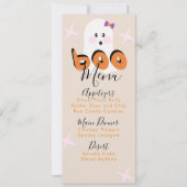 レトロハロウィーン幽霊誕生日パーティーメニュー シーズンカード (正面)