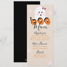 レトロハロウィーン幽霊誕生日パーティーメニュー シーズンカード