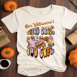 レトロハロウィーン幽霊3年生先生名 Tシャツ