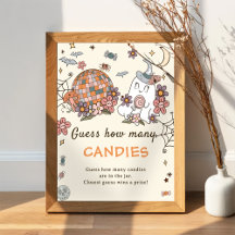 レトロハロウィーン推測キャンディゲームポスターの数