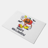 レトロハロウィーン漫画パンプキンイラストレーション ドアマット (アングル)