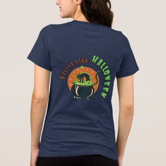 レトロハロウィーン猫作成ポーション トライブレンドＴシャツ (裏面)