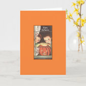 レトロハロウィーン用グリーティングカード カード (黄色い花)