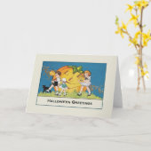 レトロハロウィーン用グリーティングカード カード (黄色い花)