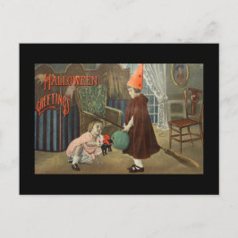 レトロハロウィーン葉書「ハロウィーン挨拶」 ポストカード